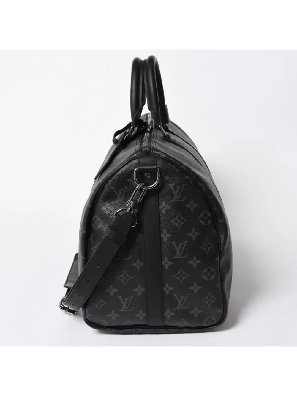 Louis Vuitton Keepall Bandouliere 45 Monogram Eclipse Canvas Black Leather